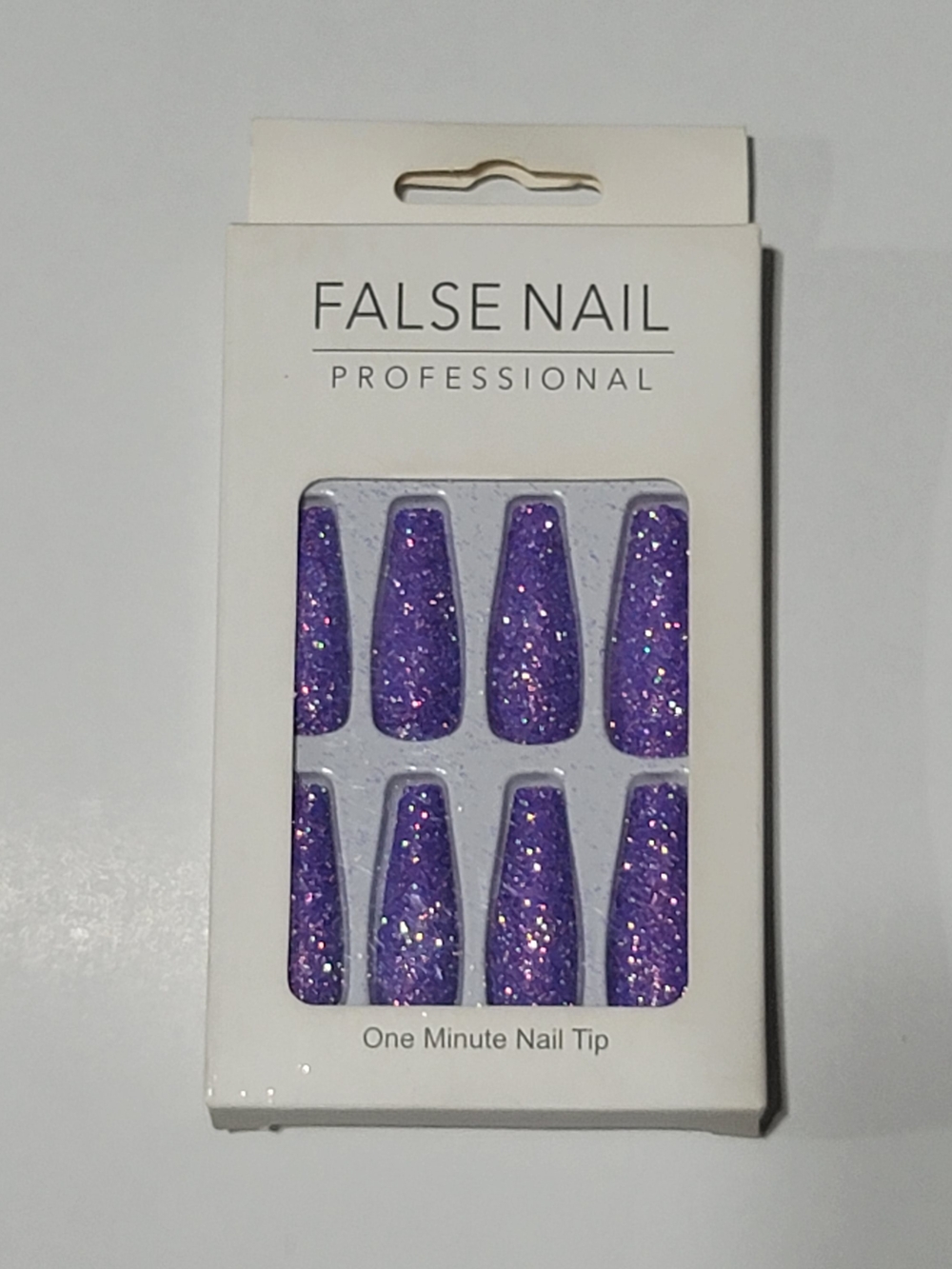 Professional Purple Glitter Press On Nails